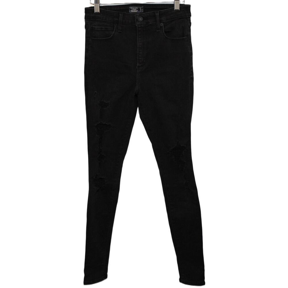 Abercrombie & Fitch Simone High Rise Super Skinny Black Denim Jeans Size 27 4 R